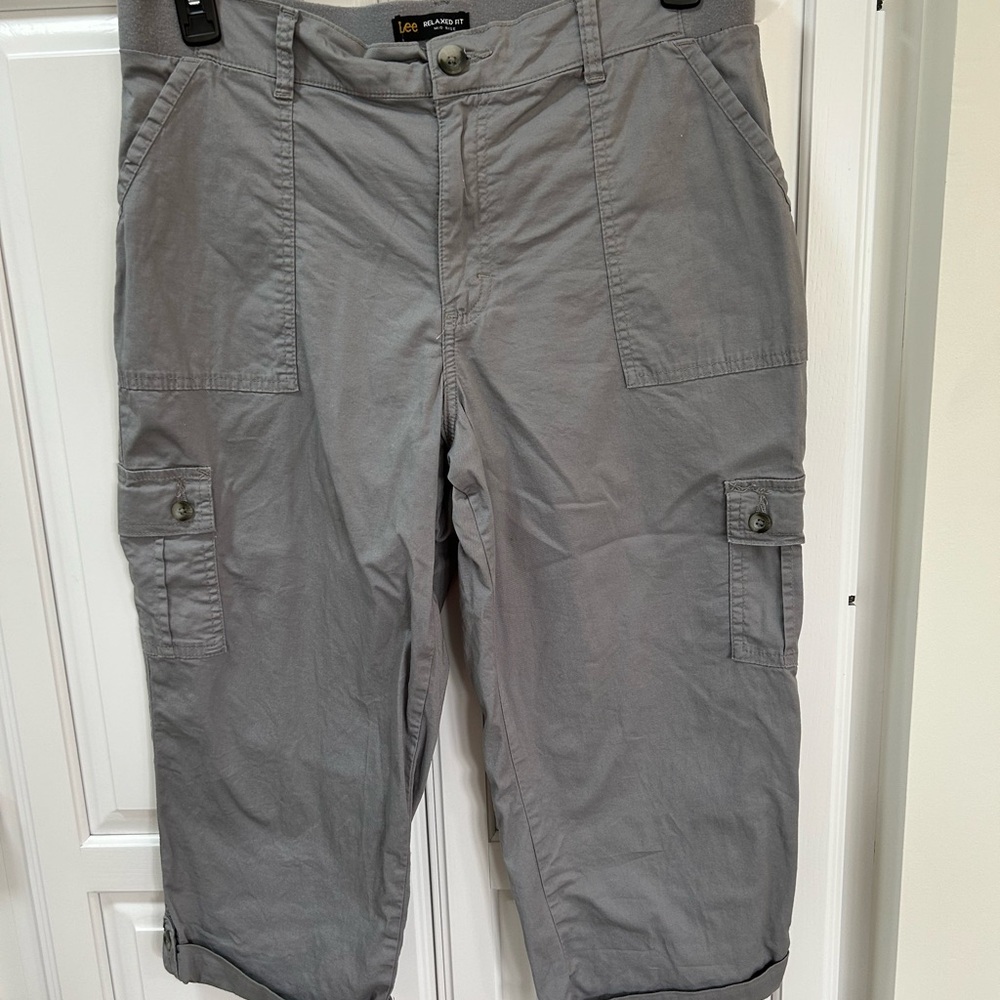 Lee Gray Cargo Pants Straight Leg Durable